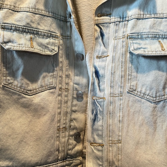 PacSun Denim jacket, whitewashed grunge yellow - Picture 4 of 7